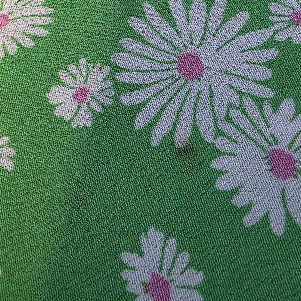 RIXO Green and White Floral Puff Sleeve Dress Size 4 - Picture 5 of 7